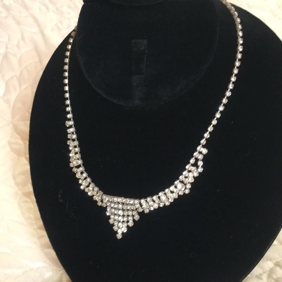 Rhinestone Necklace collar & Earrings Set crystal - Picture 5 of 16